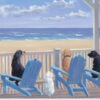 Dogs on Deck Chairs Blank Notecards